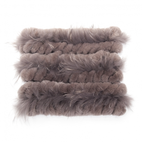 brown Loop Scarf made of Fur and Knitwear
